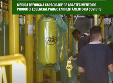 Brasil amplia fabricação de oxigênio medicinal.