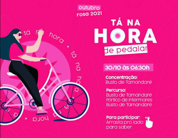 OUTUBRO ROSA:Pedal Rosa será realizado no próximo sábado e camisas podem ser compradas em seis pontos de vendas