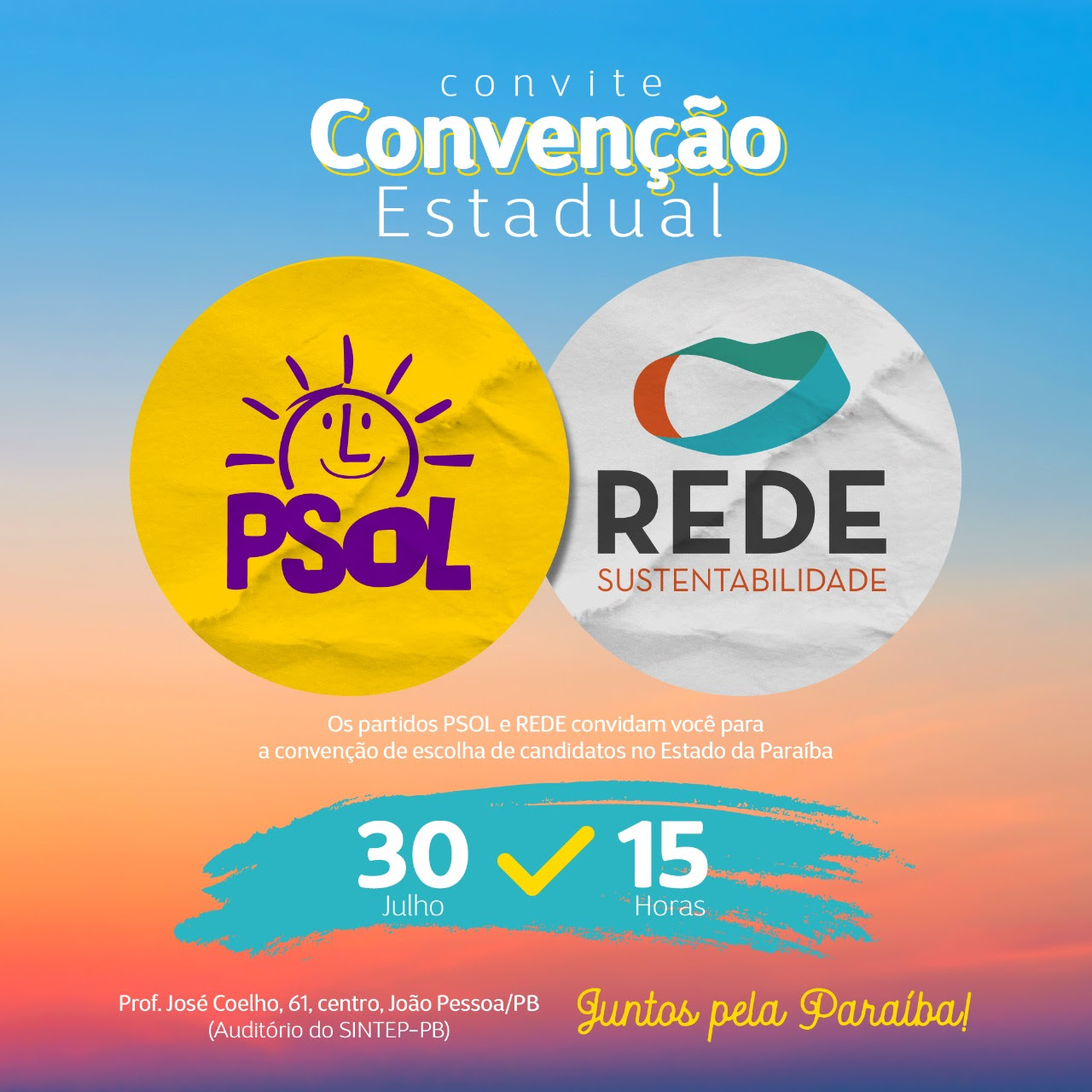 Rede e PSOL realizam convenção no sábado para homologar 50 candidaturas