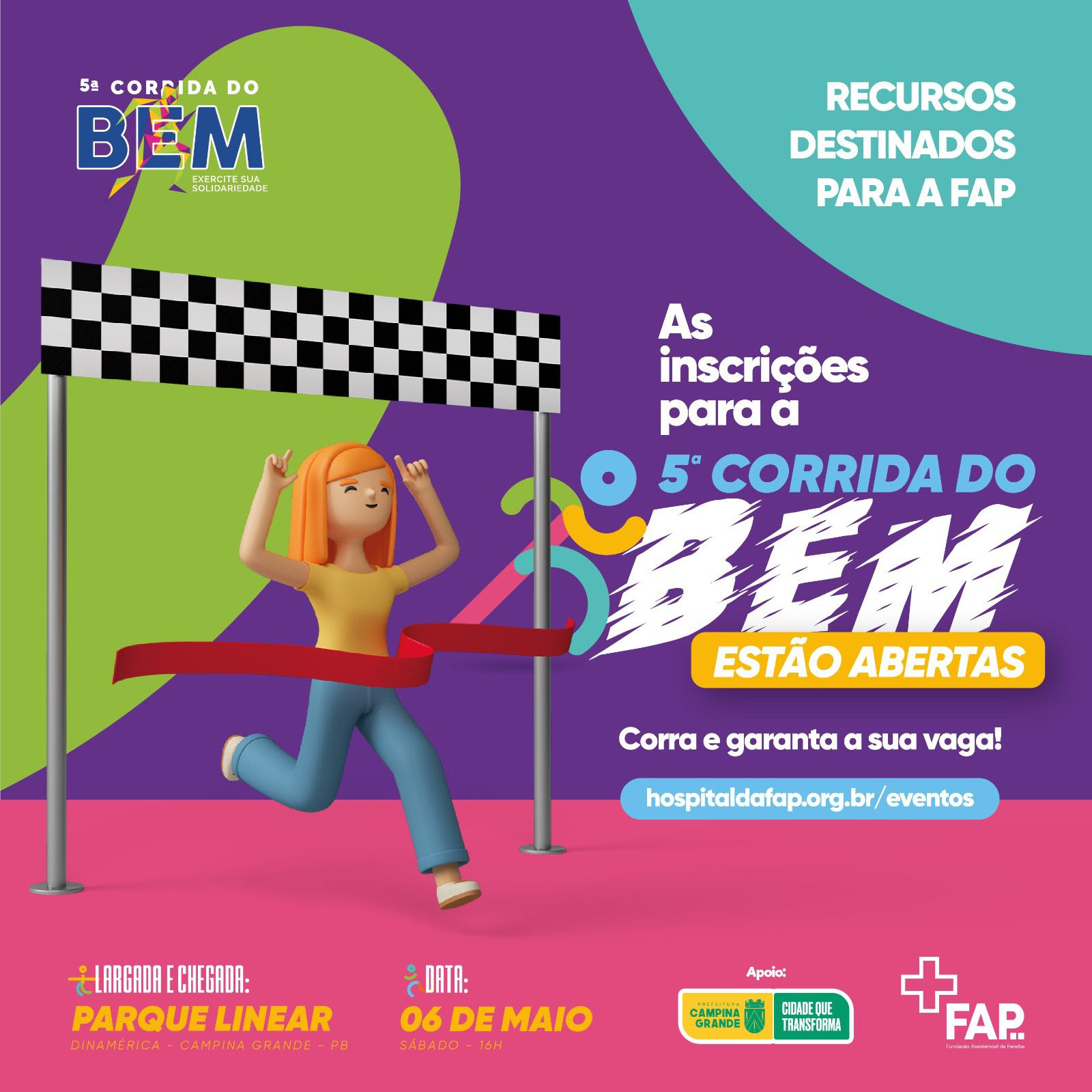 CAMPINA GRANDE: Inscrições para 5ª edição da Corrida do Bem já estão abertas