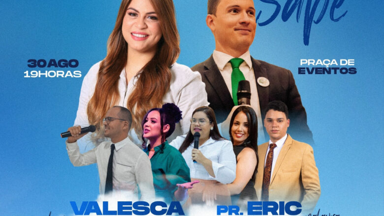 Evangeliza Sapé terá show de Valesca Mayssa e pregação do pastor Eric Mello