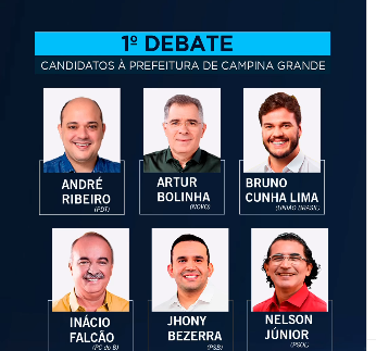 Candidatos a prefeito de Campina Grande participam de debate nesta quarta-feira na TV Arapuã.